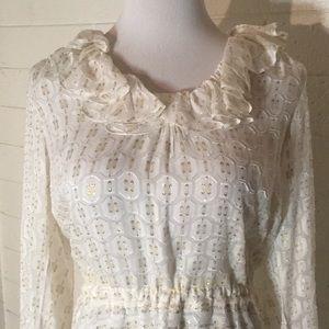Tory Burch JASMINE DRESS New Ivory and Gold Size 4